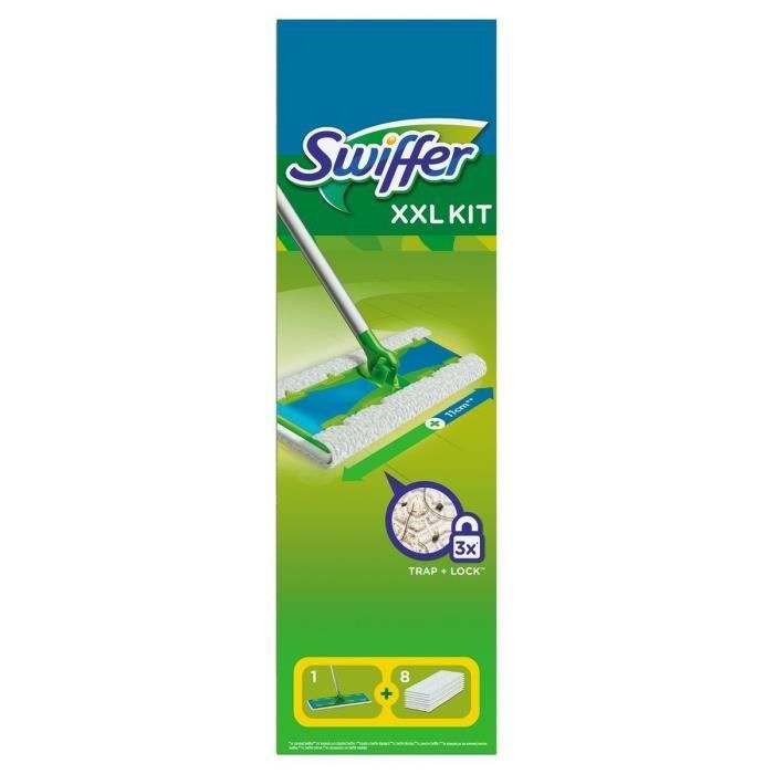Swiffer XXL Balai & système de nettoyage complet plus 8 lingettes à  poussière pour le sol - Cdiscount Maison