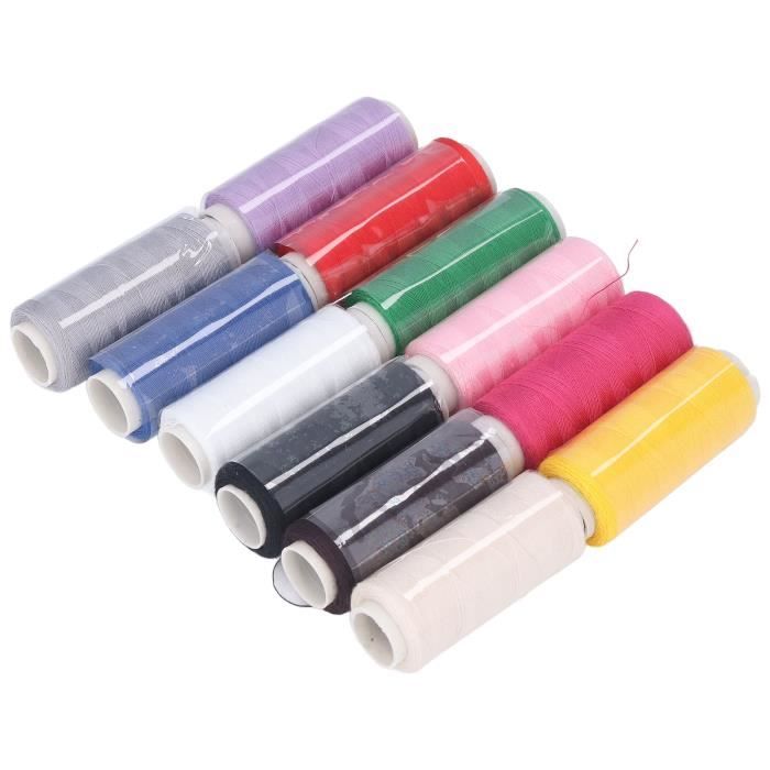 Kit Couture 80 Couleurs Fil Polyester - 500m Par Bobine + Fils De Canette + Aiguilles Et Ciseaux - Boîte Complète
