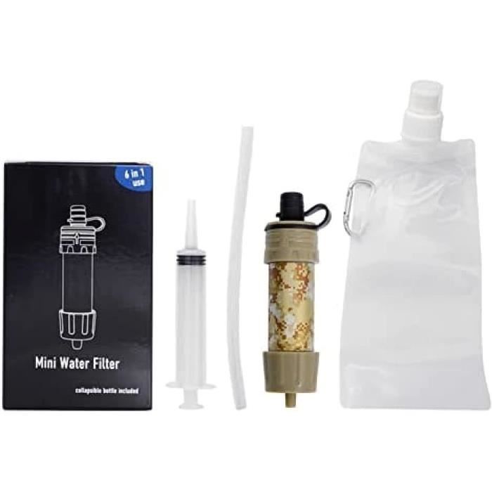 Paille Filtrante Croix-Rouge Américaine – Filtre à Eau Personnel 3 étapes – Neuf