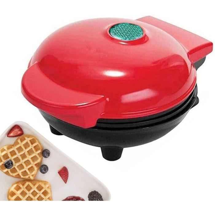 Gaufrier Électrique 350W Anti-adhésif - Machine à Donuts, Crêpes, Sandwiches, Panini Compacte Portable