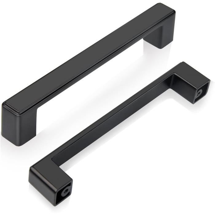 10 Poignées De Placard Cuisine Noires Mates - 192 Mm - Design Ergonomique