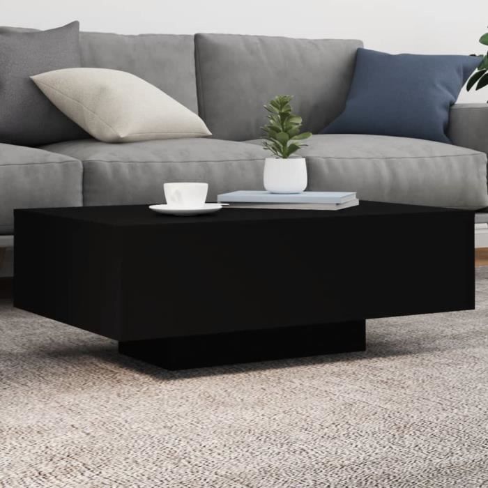 Table basse - V BESTLIFE - 85x55x31 cm - Bois dingénierie - Lumières LED RVB - Design contemporain