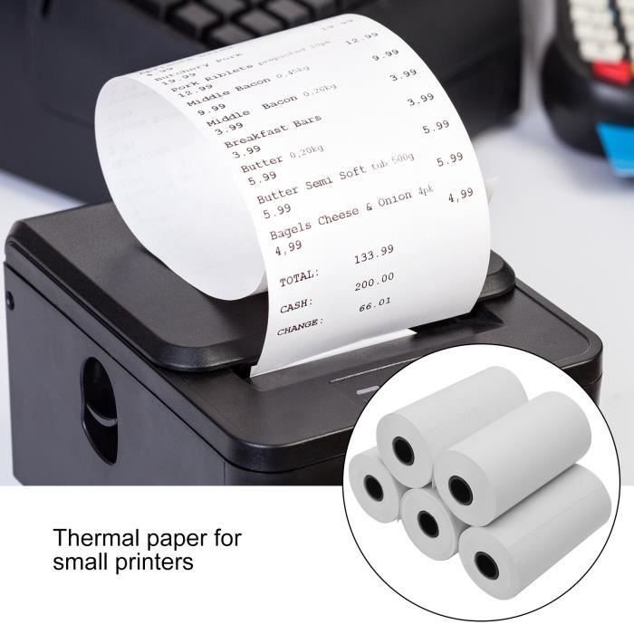 Papier D'impression Thermique 5 Rouleaux Papier D'imprimante