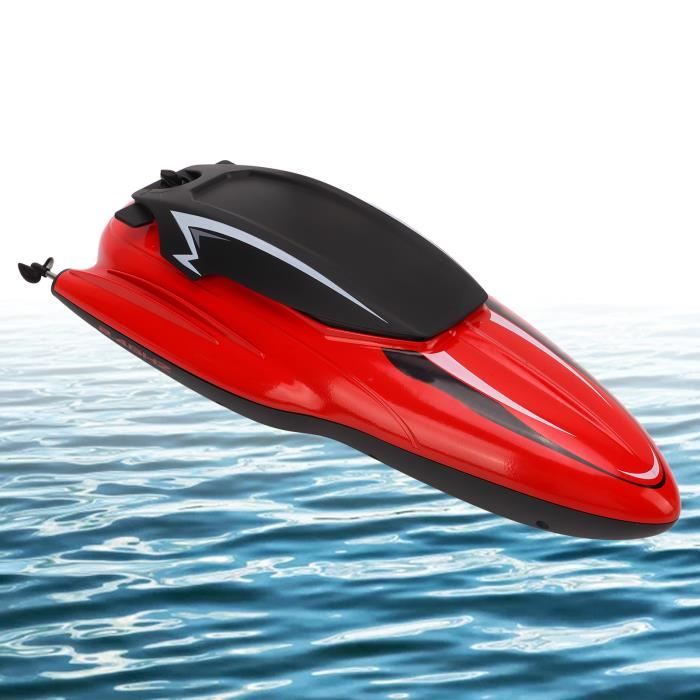 Bateau télécommandé 2.4G à grande vitesse bateau miniature électrique  étanche RC jouet pour enfant (Rouge) -abilityshop