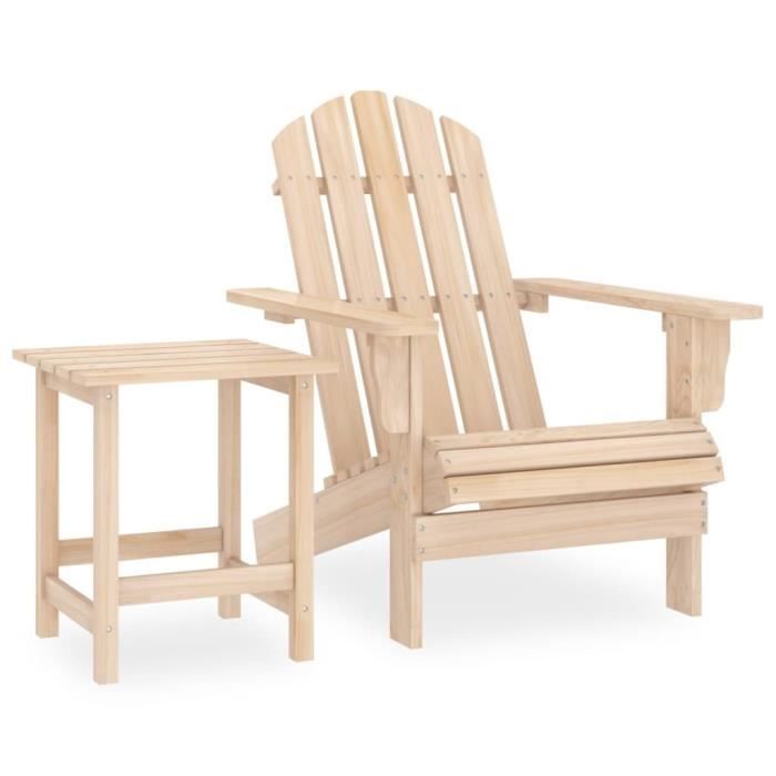 VidaXL Chaise De Jardin Adirondack En Bois De Sapin Massif Orange - Fauteuil Patio Confortable