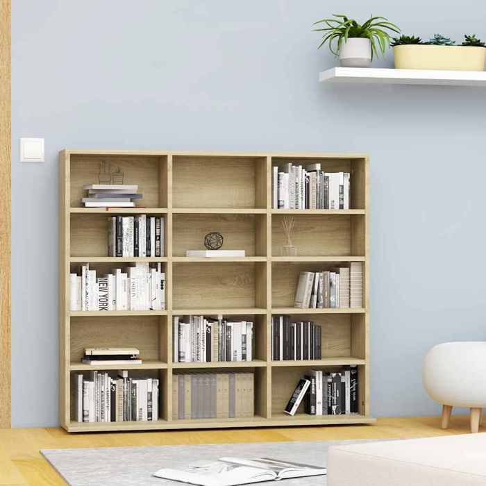 vidaXL Armoire à CD Étagère à CD avec Compartiment Armoire de Bureau Meuble de Rangement Chambre Intérieur Chêne Sonoma 801790