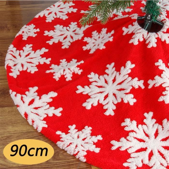 Jupe De Sapin De Noël Rouge Diamètre 48 Pouces – 100% Polyester Texturé, Neuve Avec étiquette