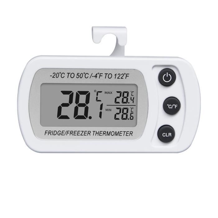 Thermomètre Numérique Pour Réfrigérateur/Congélateur Houdian - Plage -58°F à 158°F, Alarme, Étanche IPX3, Écran LCD