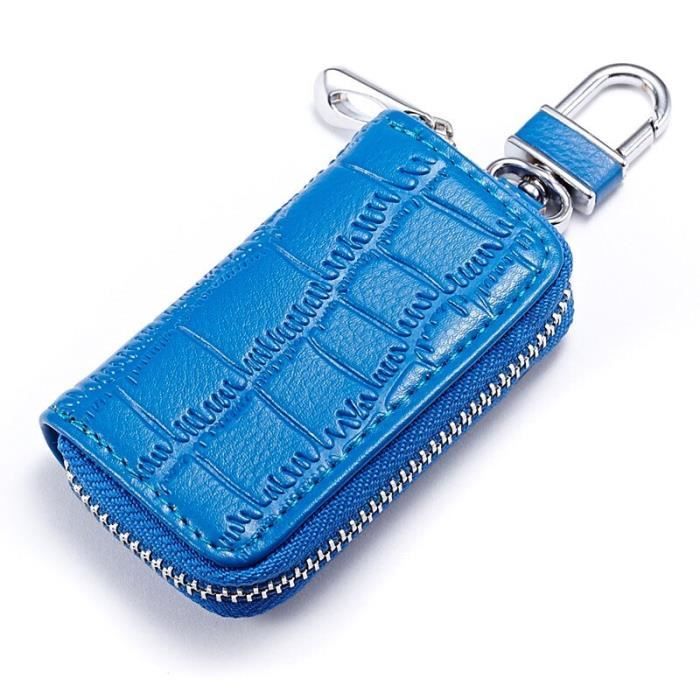 Étui Porte-Clés En Cuir Guolich - Double Fermeture Éclair, Porte-Monnaie Mini Avec Crochet