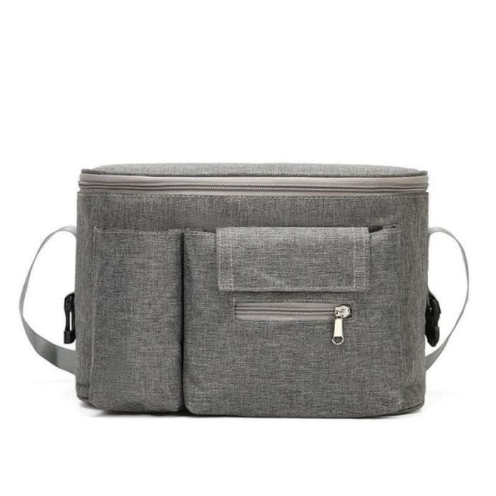 Panier De Rangement Universel Sous Poussette – Grand Format 30x30x10 Cm, Tissu Oxford Noir Solide Et Imperméable
