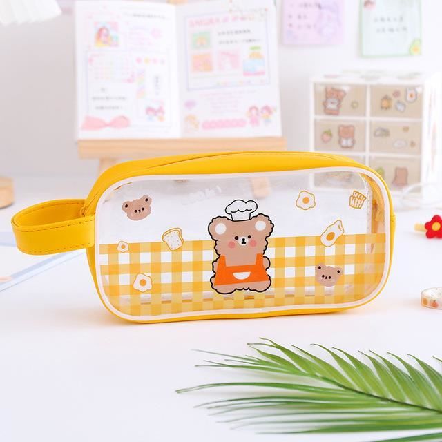 Chudian 5Pcs Trousse Transparente, Trousse Transparente Scolaire, Trousse à Crayons En PVC, Sac