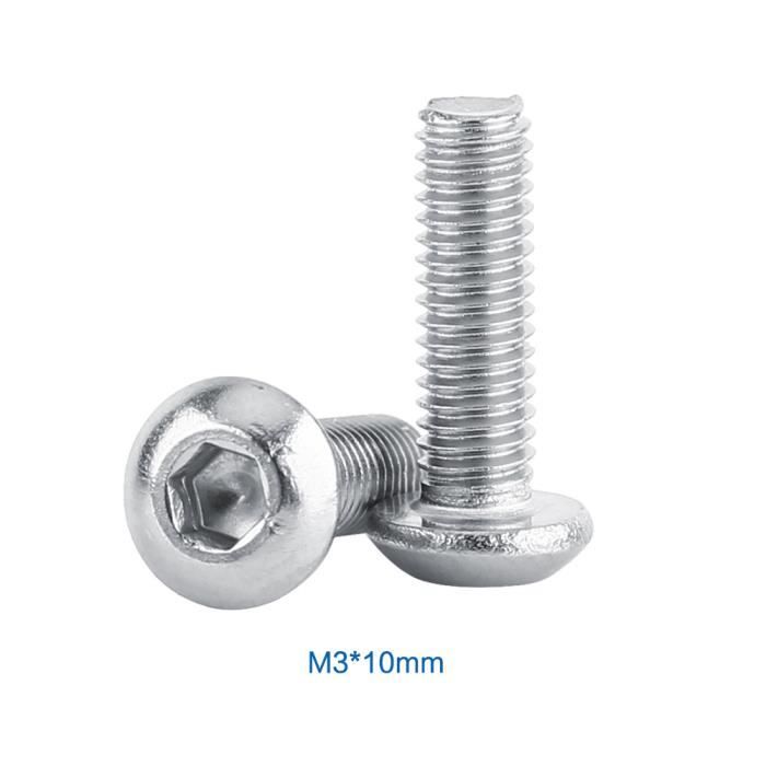 100 Vis M3 X 3mm Acier Inoxydable - Sans Tête à Six Pans Creux