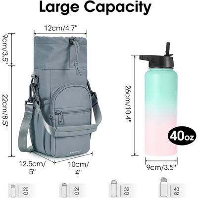 Sac Porte-Bouteille D'Eau En Maille Avec Bandoulière - Porte-Gobelet Sport Poche Filet Et Cordon, Pour Randonnée Et Loisirs