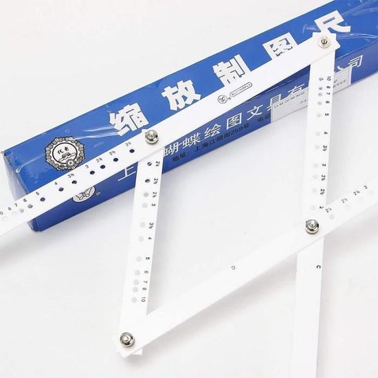Règle professionnelle de 50 cm pour dessin - Pantographe - Pliable - Réducteur - Outil multifonction