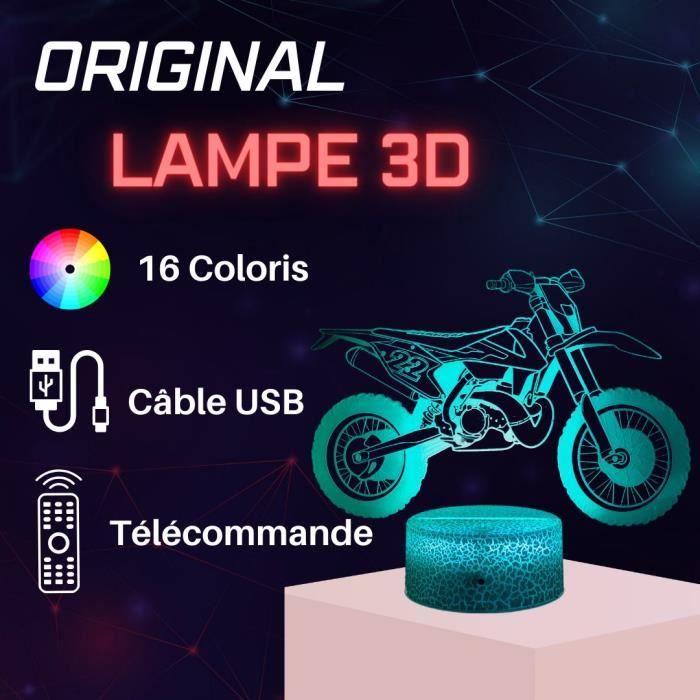 Lampe de chevet moto 3d illuminez votre espace original Lampe de chevet moto 3d illuminez votre espace original