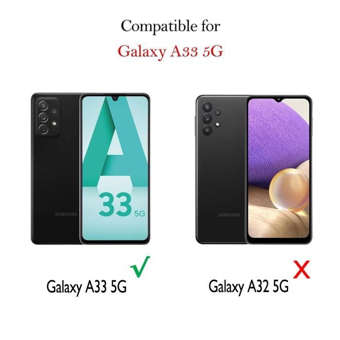 Compatible avec Samsung Galaxy A33 5g Mise à niveau de l'étui Pare-chocs  transparent du corps complet avec couvercle de protecteur d'écran - Bleu  foncé