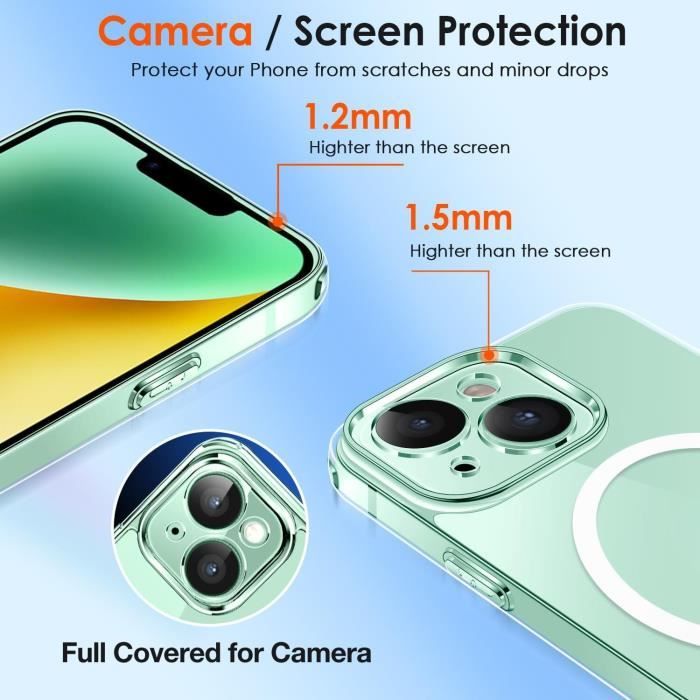 Coque pour iPhone 15 Integrale - 【Étui 360 Degres & Transparente】【Antichoc  & MagSafe】【Protection Caméra】 Housse iPhone 15 Coque - Noir : :  High-Tech