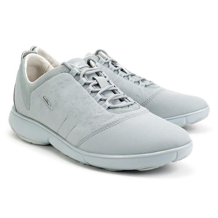 Baskets GEOX Nebula 41 Gris Femme Lacets Textile Plat Gris Cdiscount Chaussures