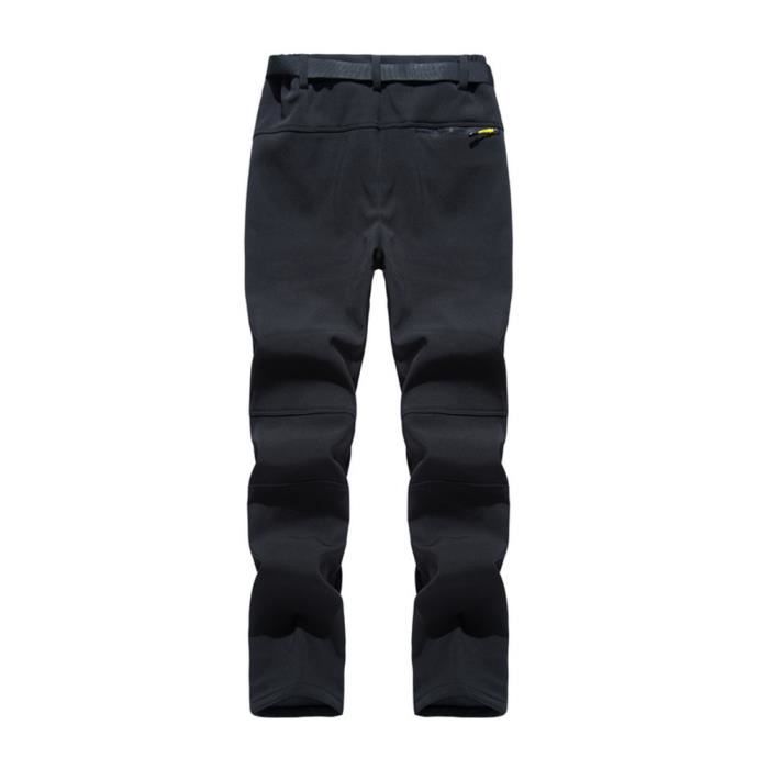 Pantalon de Ski Imperméable Homme Marque Noir Randonnée Softshell  Thermique Chaud Doublé Polaire Hiver