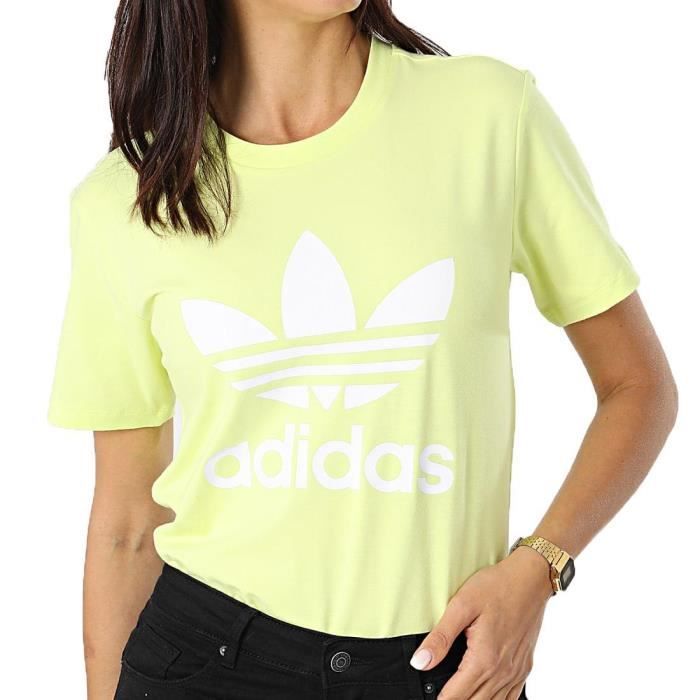 Tee shirt adidas jaune femme discount