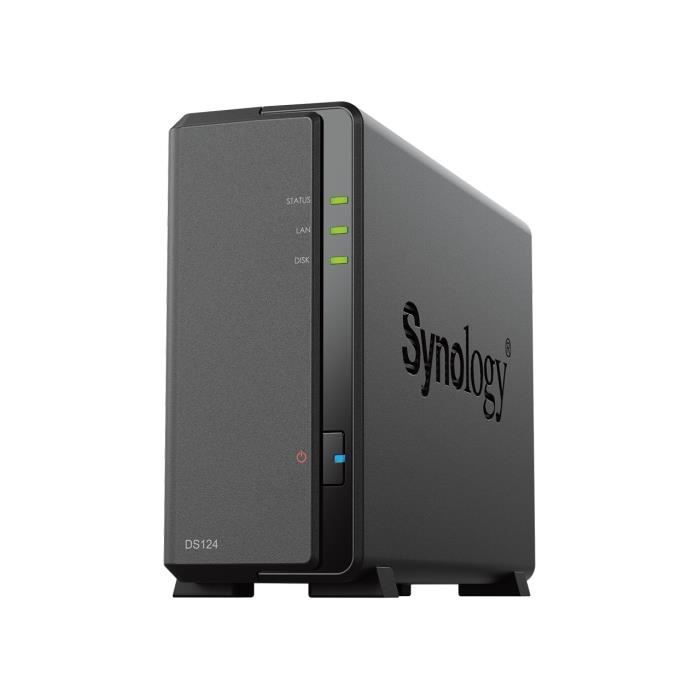 Serveur NAS Synology DS124 10To avec 1x disque dur WD 10To RED