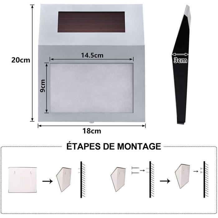 Numéro de maison solaire illuminé avec éclairage LED en acier inoxydable IP44 (standard Numéro de maison solaire illuminé avec éclairage LED en acier inoxydable IP44 (standard