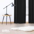Brand - Umi Rideaux Lot de 2 Galon Fronceur Occultant Isolants Thermique Salon 107x160cm Noir146-2
