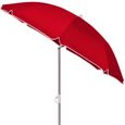 Parasol inclinable rouge réglable et hydrofuge 200 cm Parasol de plage pare-soleil pour jardin terrasse-2