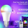 Ampoules LED RGB Intelligente Wifi Smart Bulb, Ampoule Connectee Alexa,Google Home, Commande De Téléphone 2 Pack-2