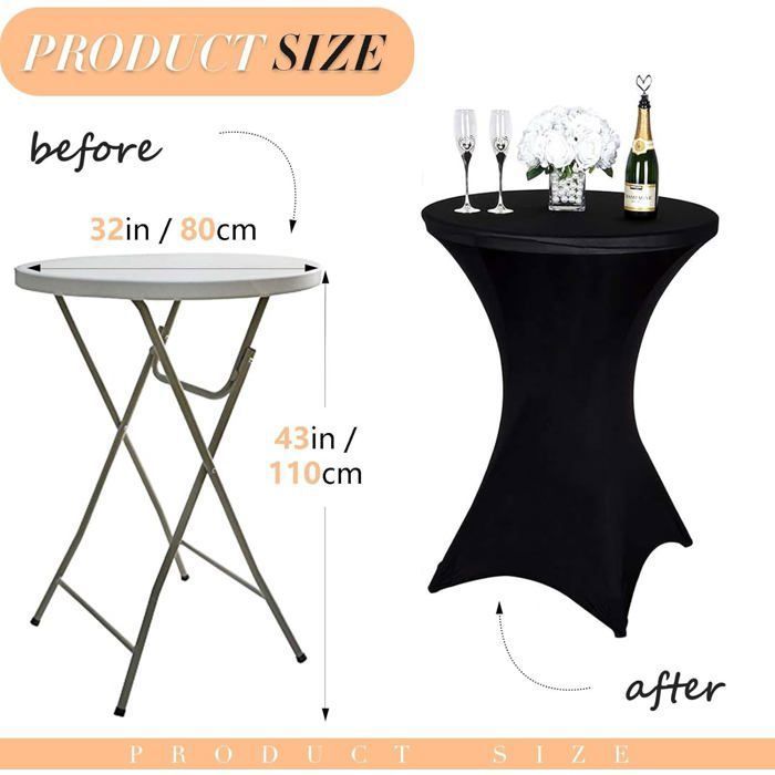 Lot De 10 Nappes à Coins Carrés Extensibles En Spandex Pour Cocktail 80x110cm Table Haute Ajustee Blanche Nappe Ronde De Cocktail Pour Table De Banquet De Cocktail De Mariage Blanc 83689676