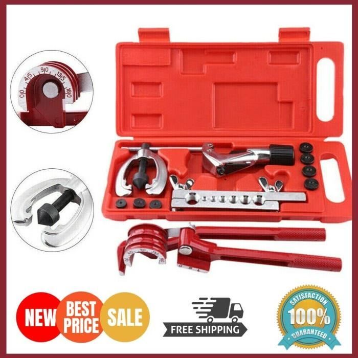 Kit d'outils à double évasement de ligne de ein, poignées amovibles, ensemble d'outils évasés de tube à main pour la réparation de voiture, 3/16mm, 4.75 34 Kit d'outils à double évasement de ligne de ein, poignées amovibles, ensemble d'outils évasés de tube à main pour la réparation de voiture, 3/16mm, 4.75 34