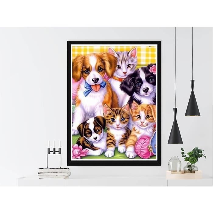VAIIEYO 5D Diamond Painting Coq, Broderie Diamant Animal, Canevas Diamant Kit Complet Point De Croix Broderie Salon Chambre Autocollant Mural Décoration 30x40 Cm