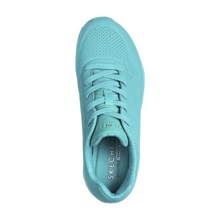 Basket a Lacets Skechers Stand On Air SKECHERS Femme Turquoise Lacets Plat Adulte