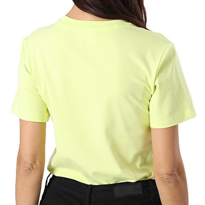 ADIDAS TREFOIL TEE T SHIRT FEMME JAUNE FLUO H33567 Giallo fluo