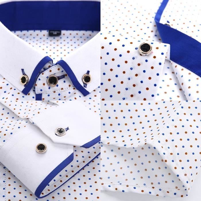 Chemise à Manches Longues Pour Homme, Chemise à Pois