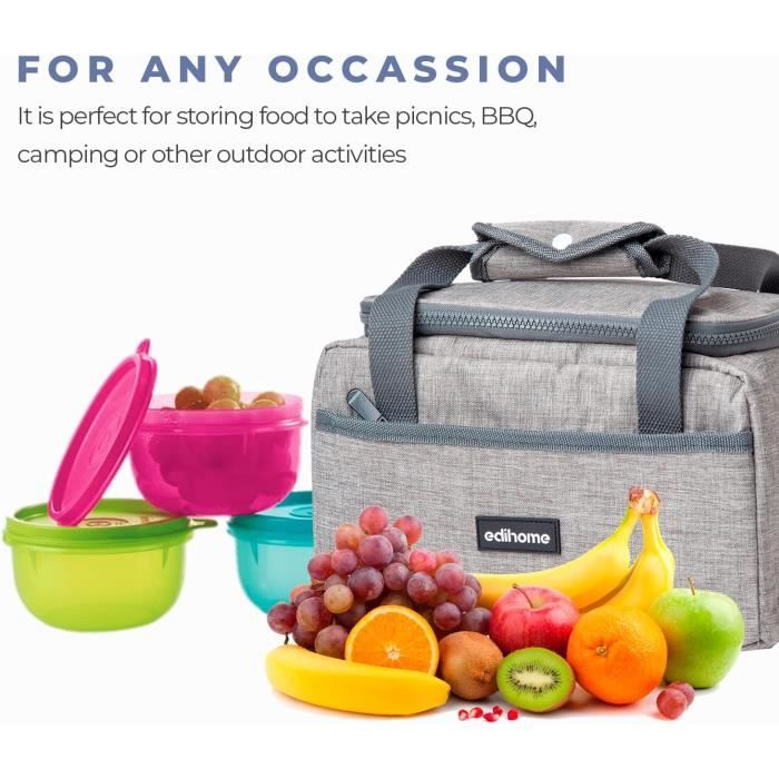Sac isotherme repas Lunch box isotherme Lunch bag portable réutilisable pliable (Floral Marine Sac isotherme repas Lunch box isotherme Lunch bag portable réutilisable pliable (Floral Marine