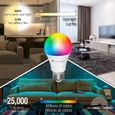 Ampoules LED RGB Intelligente Wifi Smart Bulb, Ampoule Connectee Alexa,Google Home, Commande De Téléphone 2 Pack-3