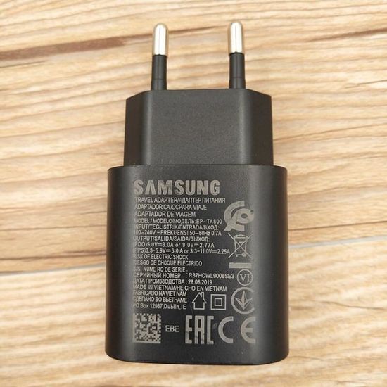 Adaptateur secteur pour chargeur ultra rapide 25 W, USB type C PD Chargeurs  muraux pour Samsung Galaxy Note 10/Note 20/S20 avec Dual Câble de  chargement de type C. - Chine Chargeur Samsung