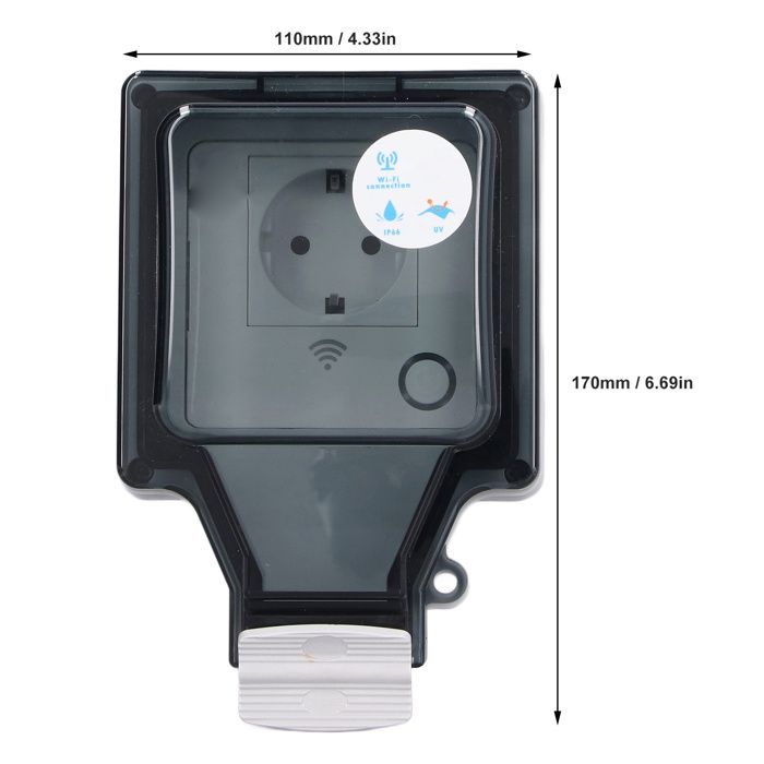 Prise De Courant étanche Extérieure IP66 étanche à La Pluie Murale Electrique Wifi Smart Plug Type 86 16a 85589251