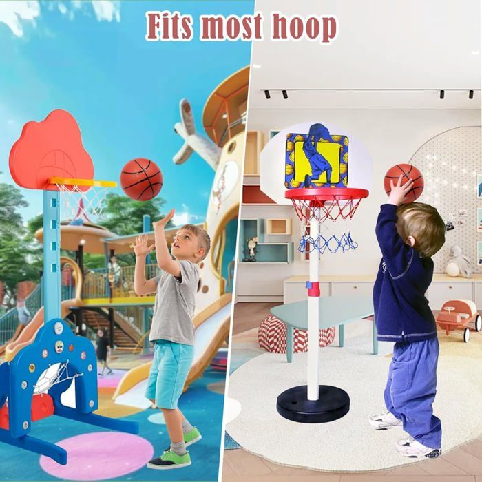 Jicsetk Ballon De Basket Taille 5 Et 7 - Mini Ballon Enfants Intérieur Extérieur, Adhérence Parfaite