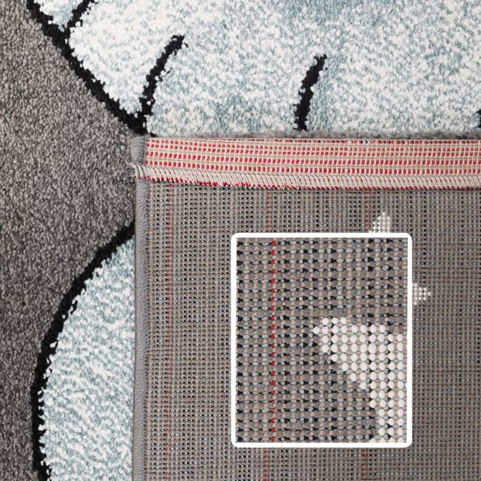 carpet city Tapis pour chambre d'enfant Bubble Kids à poils plats avec adorable ours bleu pétrole 80 x 150 cm carpet city Tapis pour chambre d'enfant Bubble Kids à poils plats avec adorable ours bleu pétrole 80 x 150 cm