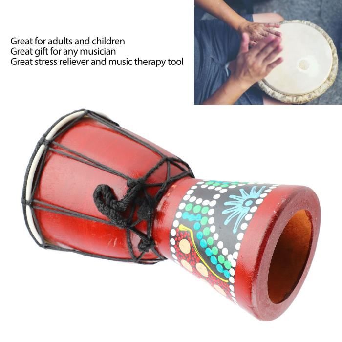 Cikonielf Djembe 5 pouces en bois, percussion main, son clair, cadeau pour  enfants et adultes - Cdiscount Instruments de musique