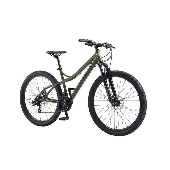 Velo tout terrain BIKESTAR 27 5 pouces suspension avant cadre 17 pouces Olive Gris