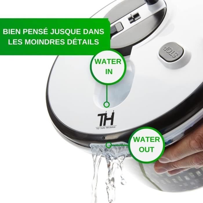 Essoreuse à Salade KitchenCraft Avec Manivelle - 22,5 Cm - Sans BPA - Lavable Au Lave-vaisselle - 8