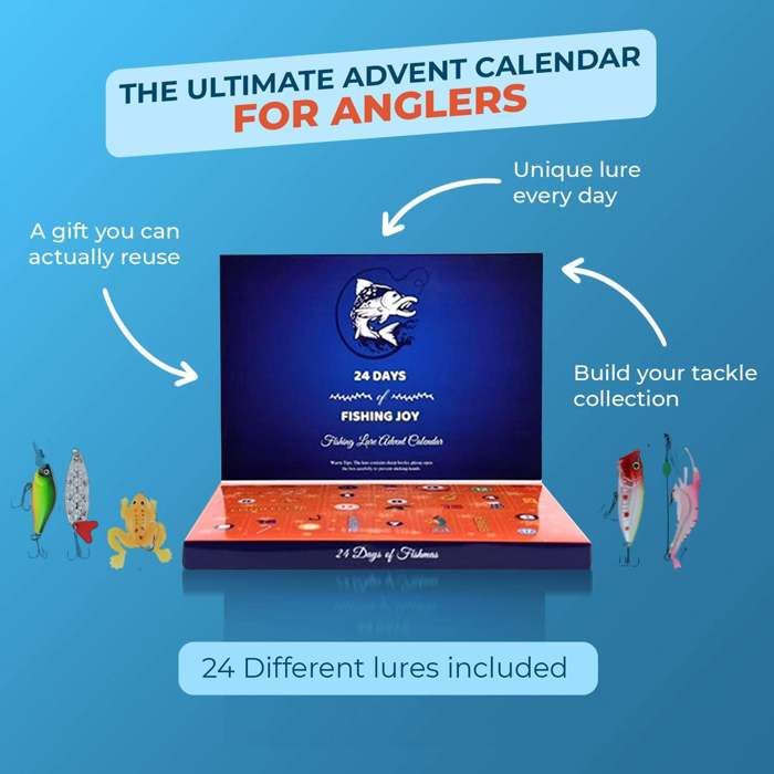 Calendrier De L’Avent Pêcheur 2024 – 24 Accessoires De Pêche – Cadeau Noël Pour Papa, Grand-père – Hameçons, Filet, Support… - 9