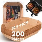Balitta Papier Cuisson pour Ninja Air Fryer, 200 Pièces 20,5x14cm Rectangulair Paper Liners compatible avec Ninja AF300EU/AF400EU