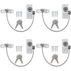 LESHP 4PCS Sécurité Entrebâilleur Fenêtre Porte Verrouillage de Sécurité Câble Résistant et Verrouillage à Clé pour Bébé Enfant