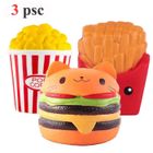 Letouch Squishy Jouets Anti-Stress pour Enfants et Adultes crème parfumée Hausse Lente (Pop-Corn Coupe / Donut / Hamburger Cat)