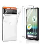 Coque Silicone Transparente + 2 Verres Trempes Pour Google Pixel 6a Little Boutik®