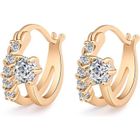 QIFULL Paire de Boucles d'Oreilles Plaqué Or 18k pour Femmes Filles(Blanc)